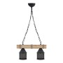 Elora Megapap wooden - metallic ceiling light in natural - black color 40x13x75cm.