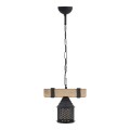 Elora Megapap wooden - metallic ceiling light in natural - black color 25x13x75cm.