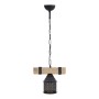 Elora Megapap wooden - metallic ceiling light in natural - black color 25x13x75cm.