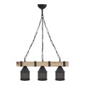 Elora Megapap wooden - metallic ceiling light in natural - black color 50x13x75cm.