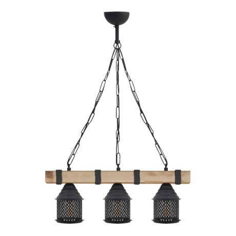Elora Megapap wooden - metallic ceiling light in natural - black color 50x13x75cm.