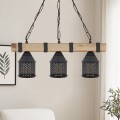 Elora Megapap wooden - metallic ceiling light in natural - black color 50x13x75cm.