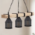 Elora Megapap wooden - metallic ceiling light in natural - black color 50x13x75cm.