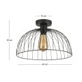 Kade Megapap E27 metallic ceiling lamp in black color Ø40x35cm.