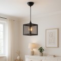 Kivo Megapap  E27 metallic ceiling lamp in black color 16x16x120cm.