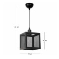 Kivo Megapap  E27 metallic ceiling lamp in black color 16x16x120cm.