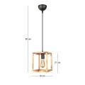 Kubo Megapap wooden ceiling light in natural color 18x18x65cm.