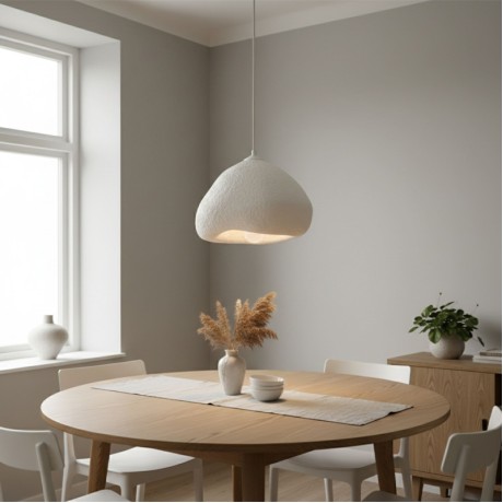 Lora Megapap E27 fiberglass ceiling lamp in white color 32x28x120cm.