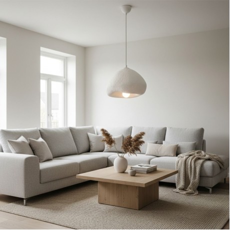 Lora Megapap E27 fiberglass ceiling lamp in white color 32x28x120cm.