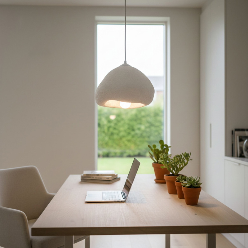 Lora Megapap E27 fiberglass ceiling lamp in white color 32x28x120cm.