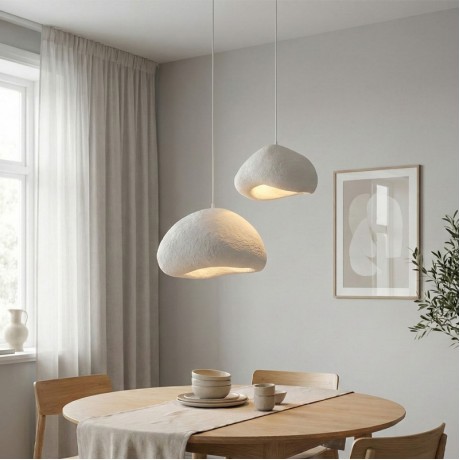 Loval Megapap E27 fiberglass ceiling lamp in white color Ø70x115cm.