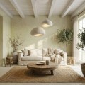 Φωτιστικό οροφής Loval Megapap E27 fiberglass δίφωτο χρώμα λευκό Ø70x115εκ.