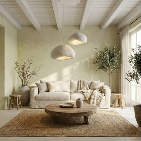Loval Megapap E27 fiberglass ceiling lamp in white color Ø70x115cm.