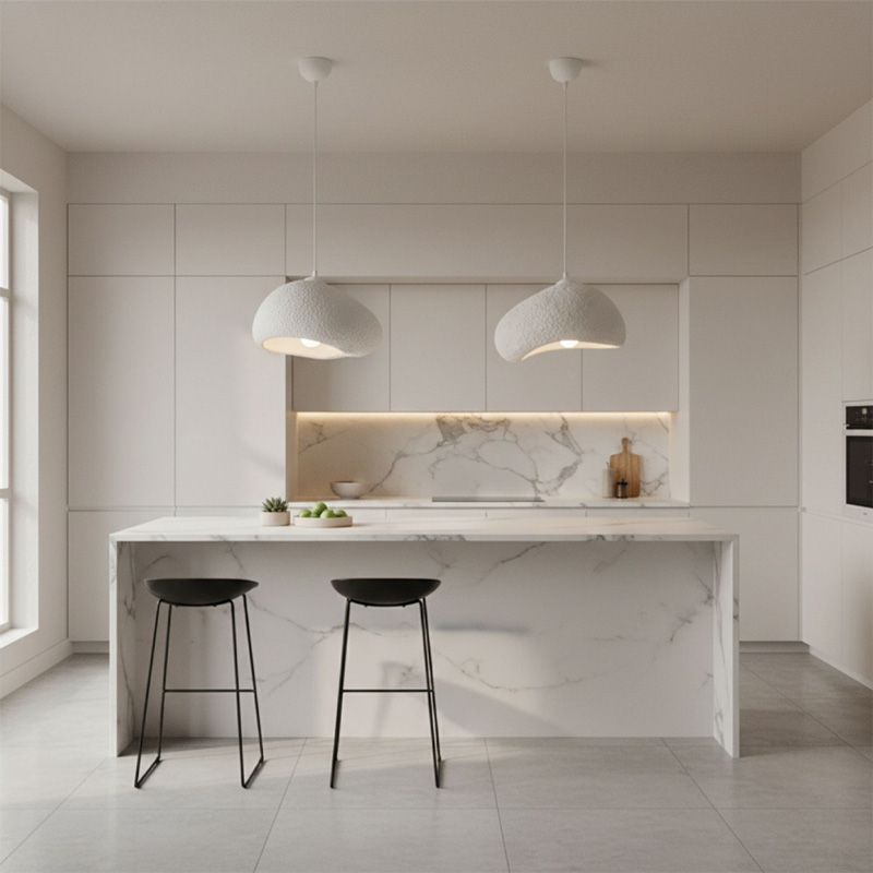 Loval Megapap E27 fiberglass ceiling lamp in white color 32x27x120cm.