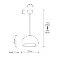 Loval Megapap E27 fiberglass ceiling lamp in white color 32x27x120cm.