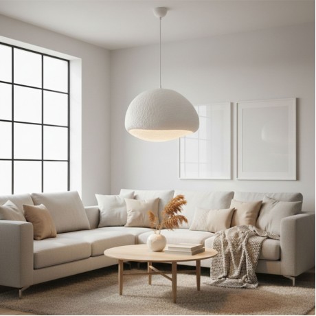 Loval Megapap E27 fiberglass ceiling lamp in white color 50x44x120cm.