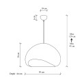 Loval Megapap E27 fiberglass ceiling lamp in white color 50x44x120cm.
