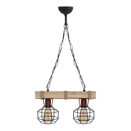 Lumenia Megapap wooden - metallic ceiling light in natural - black color 40x14x80cm.