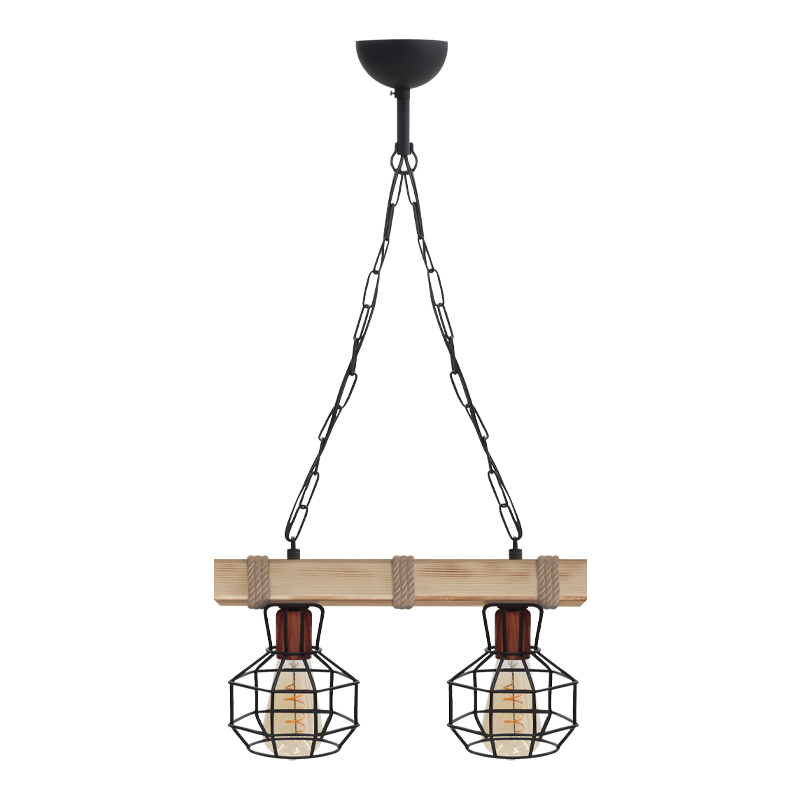 Lumenia Megapap wooden - metallic ceiling light in natural - black color 40x14x80cm.
