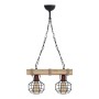 Lumenia Megapap wooden - metallic ceiling light in natural - black color 40x14x80cm.