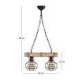 Lumenia Megapap wooden - metallic ceiling light in natural - black color 40x14x80cm.