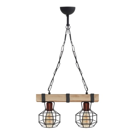 Lumenia Megapap wooden - metallic ceiling light in natural - black color 40x14x80cm.