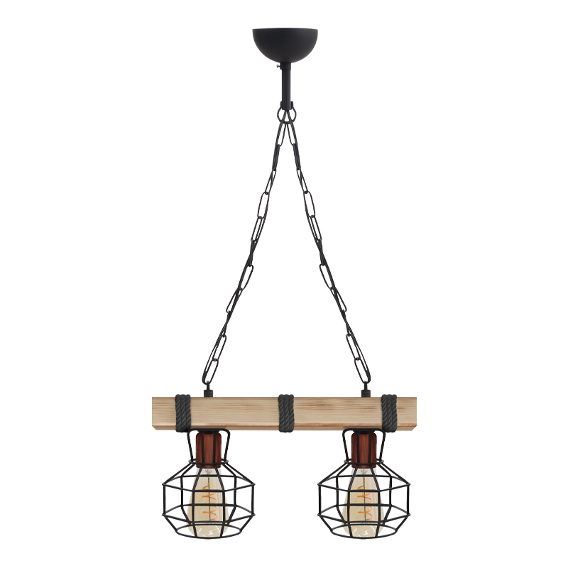 Lumenia Megapap wooden - metallic ceiling light in natural - black color 40x14x80cm.