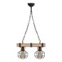 Lumenia Megapap wooden - metallic ceiling light in natural - black color 40x14x80cm.