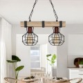 Lumenia Megapap wooden - metallic ceiling light in natural - black color 40x14x80cm.