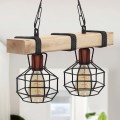 Lumenia Megapap wooden - metallic ceiling light in natural - black color 40x14x80cm.