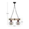 Lumenia Megapap wooden - metallic ceiling light in natural - black color 40x14x80cm.
