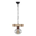 Lumenia Megapap wooden - metallic ceiling light in natural - black color 25x14x80cm.