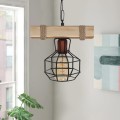 Lumenia Megapap wooden - metallic ceiling light in natural - black color 25x14x80cm.