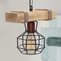 Lumenia Megapap wooden - metallic ceiling light in natural - black color 25x14x80cm.