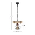 Lumenia Megapap wooden - metallic ceiling light in natural - black color 25x14x80cm.