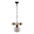 Lumenia Megapap wooden - metallic ceiling light in natural - black color 25x14x80cm.