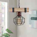 Lumenia Megapap wooden - metallic ceiling light in natural - black color 25x14x80cm.