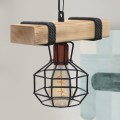 Lumenia Megapap wooden - metallic ceiling light in natural - black color 25x14x80cm.