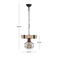 Lumenia Megapap wooden - metallic ceiling light in natural - black color 25x14x80cm.