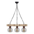 Lumenia Megapap wooden - metallic ceiling light in natural - black color 50x14x80cm.