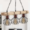 Lumenia Megapap wooden - metallic ceiling light in natural - black color 50x14x80cm.