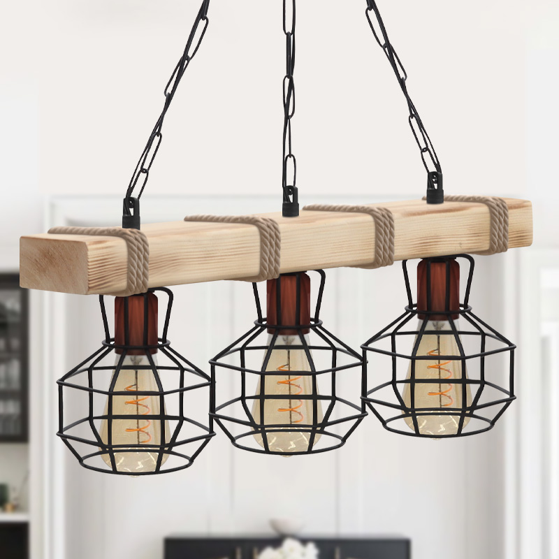 Lumenia Megapap wooden - metallic ceiling light in natural - black color 50x14x80cm.