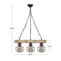 Lumenia Megapap wooden - metallic ceiling light in natural - black color 50x14x80cm.