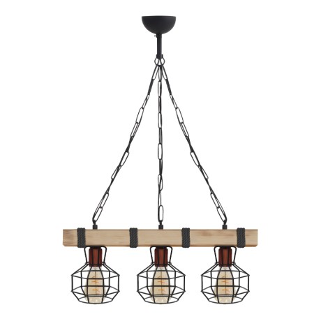 Lumenia Megapap wooden - metallic ceiling light in natural - black color 50x14x80cm.