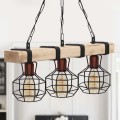 Lumenia Megapap wooden - metallic ceiling light in natural - black color 50x14x80cm.