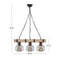 Lumenia Megapap wooden - metallic ceiling light in natural - black color 50x14x80cm.