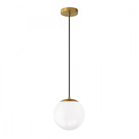 Lumi Megapap  E27 metallic - glass ceiling lamp in gold - white color Ø15x120cm.