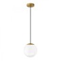 Lumi Megapap  E27 metallic - glass ceiling lamp in gold - white color Ø15x120cm.