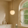 Lumi Megapap  E27 metallic - glass ceiling lamp in gold - white color Ø15x120cm.