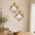 Lumid Megapap E27 metallic two light ceiling light E27  in gold color 30x40x70cm.